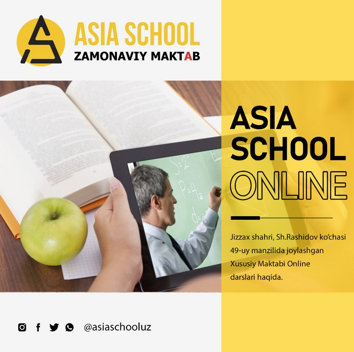 “Asia school”: Онлайн дарслар – масофавий таълимга йўл!
