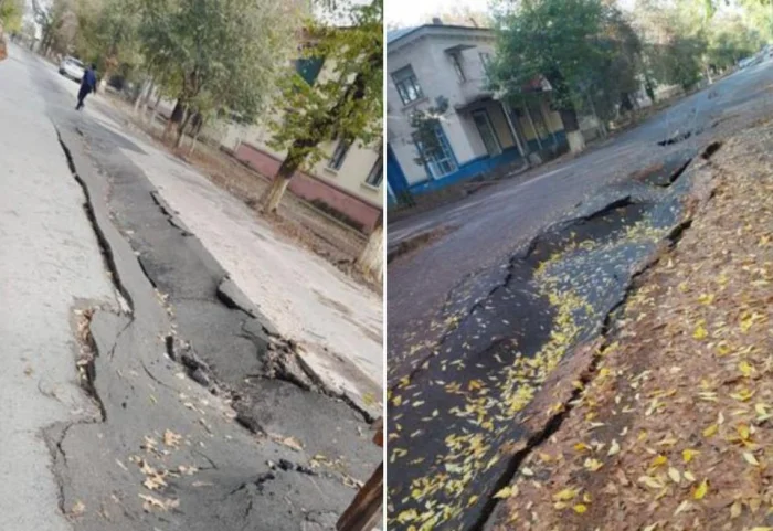 Президент ташрифидан сўнг Олмалиқдаги таъмирланган йўллар чўкиб кетган